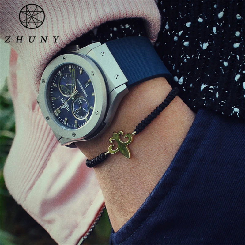 ZHUNY класса люкс Fleur De Lis Плетенный макраме браслет CZ бусины с якорем для мужчин и