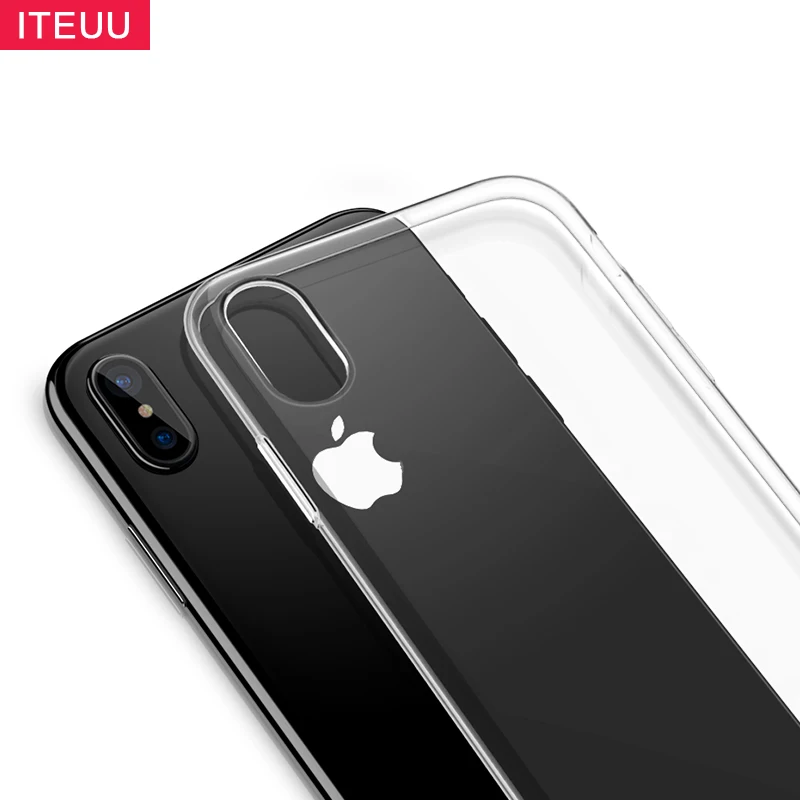 Ультратонкий Прозрачный чехол из ТПУ для iPhone X Xs Max XR мягкая гибкая Защитная