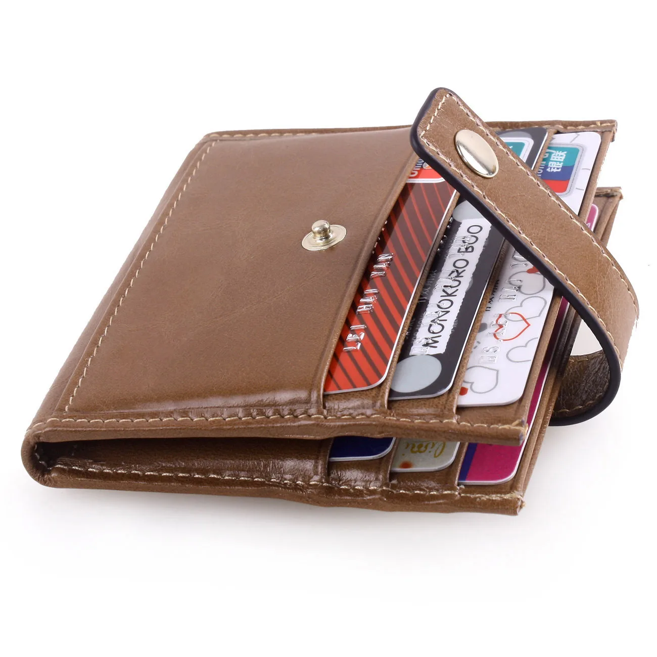 

New Genuine Wallet Calfskin Buckle Bank Card Package Men and Women Universal Coin Purse