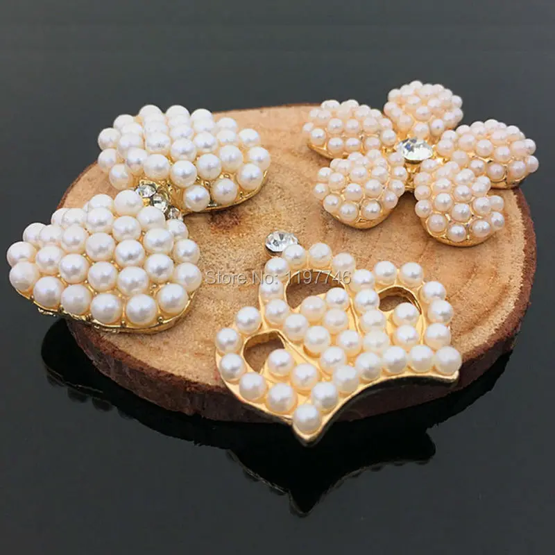 

Pearls Decorations for Jewelry making Flower Button Decorations Bow Decorations for Embellishment 10pcs Crown Decorations