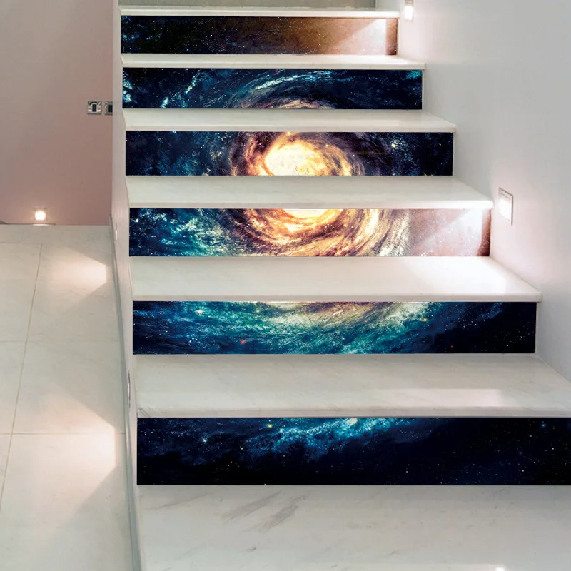 

Space Nebula Peel and Stick Tile Backsplash Stair Decals Stair Riser Refurbished Stair Treads Decals Removable Waterproof Stair