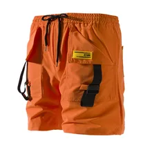 Лето Харадзюку карго Шорты карманы цвет блок мужские хип хоп Короткие штаны для уличного бега тактические военные мешковатые короткие хипстерские