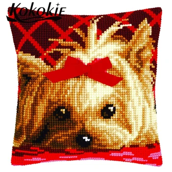 

handmade embroider Needlework kits beauty printed cross stitch set sales 3d embroidered mats knitting needles kit for pillowcase