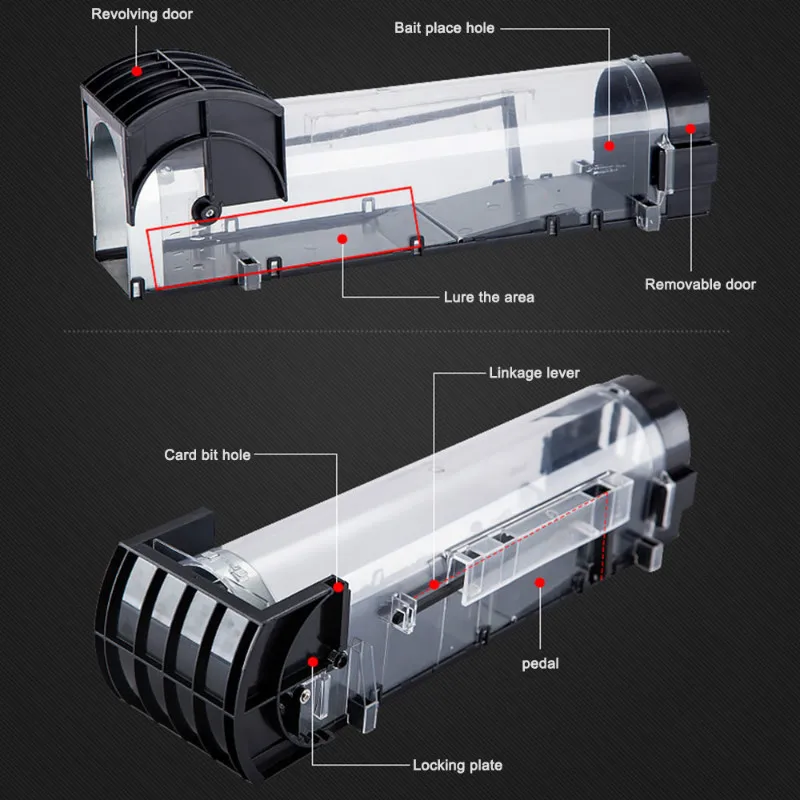 Ловушка крыс ловушка мышей эффективная гуманная мышь ловчая клетка прочный прикорм устройство автоматические инструменты наборы чувствительный черный грызун