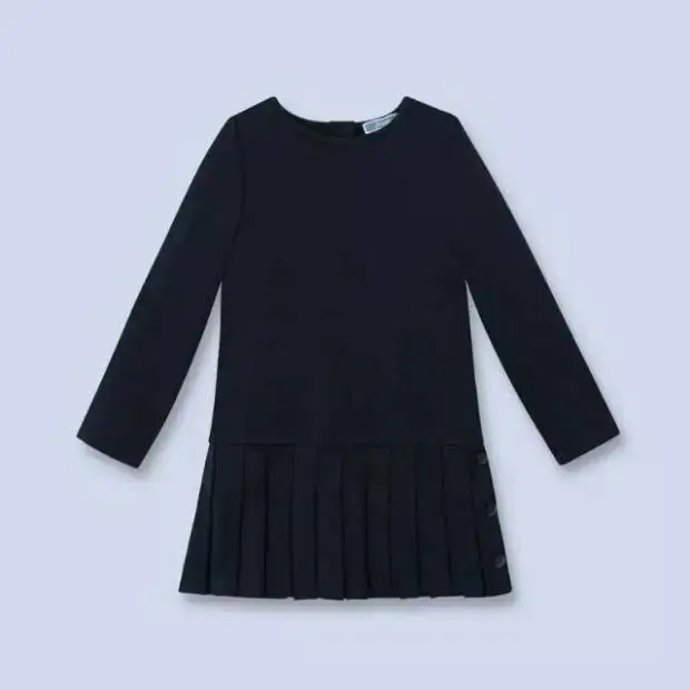 2016 New Arrival spring and autumn girl dress cat print grey baby girl dress children clothing