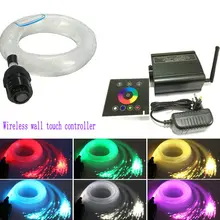 500 шт 0,75 мм(диаметр) 2 м(L) PMMA пластмассовое Оптическое волокно кабель конец свечение+ 16 Вт RGBW настенный выключатель сенсорный контроллер двигатель звезда потолок DIY