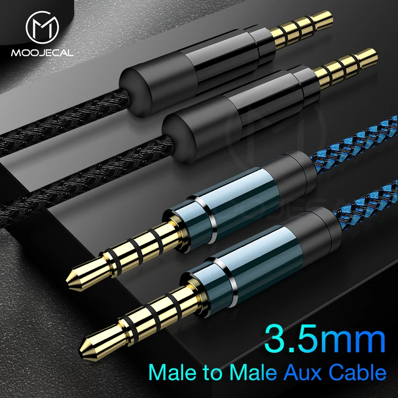 

MOOJECAL AUX Cable Jack 3.5mm Audio Cable 3.5 mm Speaker Cable for Headphone Car For Xiaomi redmi 5 plus Oneplus 5t AUX Cord