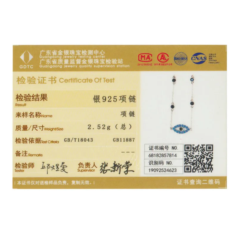 BAMOER Real 925 Sterling Silver Guardian Lucky Eye Blue CZ Chain Pendant Necklaces for Women Sterling Silver Jewelry SCN300 - Image 6