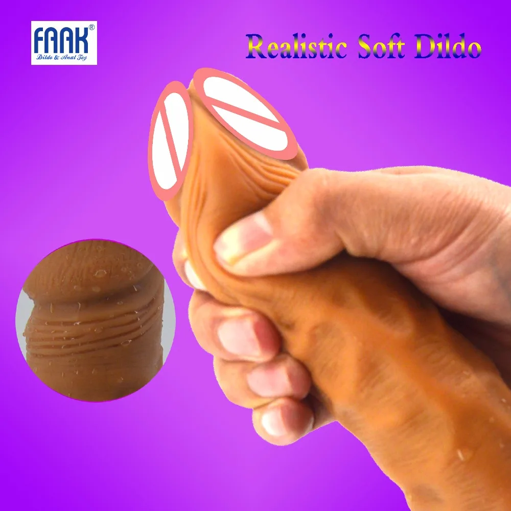 Женский супер реалистичный мягкий фаллоимитатор FAAK искусственный член