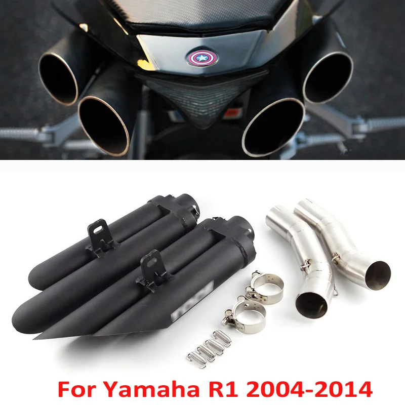 

Slip on R1 Exhaust System Muffler Titanium Alloy Exhaust Escape Link Tube for Yamaha YZF R1 2004-2014 Motorcycle Exhaust System