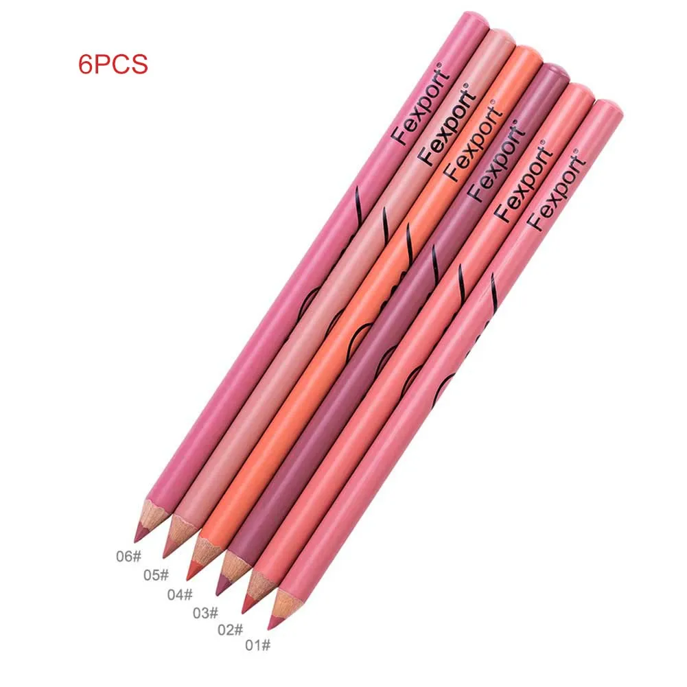 6/12 Pcs/Set Sexy Matte Lip Stick Lipliner Lip Liner Pencil Matt Nude Lipsliner Pen Set Beauty Makeup Tool Cosmetic - Цвет: as picture