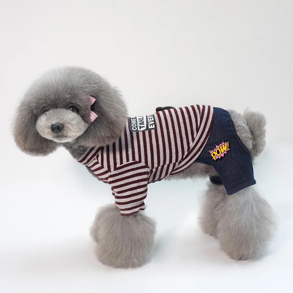 XS-XXL Cute Striped Sweater Pet Dog Clothes Coat Jacket Puppy Small Dogs Cat Costume Apparel Hoodies Chihuahua Warm Soft (10)