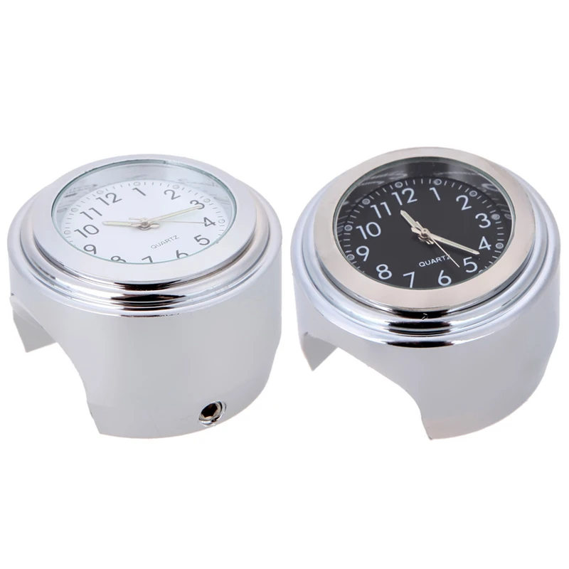 

Universal 7/8 Waterproof Chrome Motorcycle Handlebar Mount Quartz Clock Watch Aluminum Luminous Clock Moto Black Accessorie