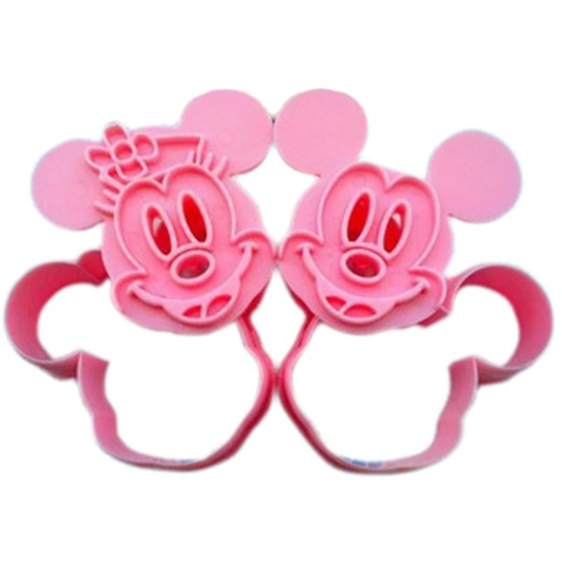 3D Biscuit Printing Cartoon Mouse Minnie Shape 2PCS/Set DIY Cake Decoration Rice ball Mold Baking Biscuit Cutting Mold