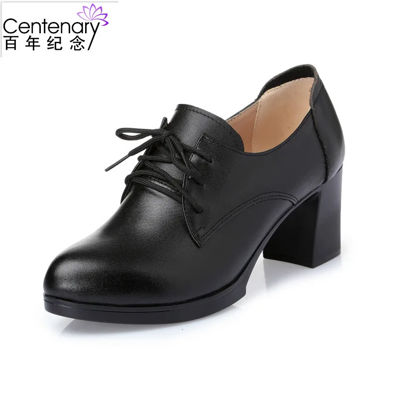 

High heeled shoes 2018 spring and autumn black round head comfortable ladies shoes size 34-41 yards women's shoes