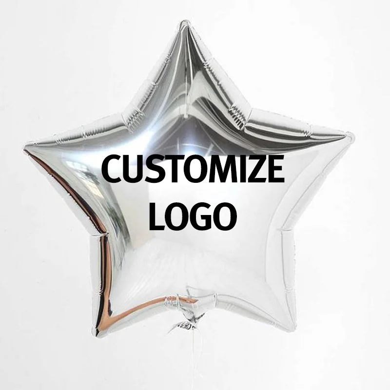 

18inch Foil Balloons Printed with Logo For Company promotions Wedding Party Decorations Round Heart Star Globos Customized Logo