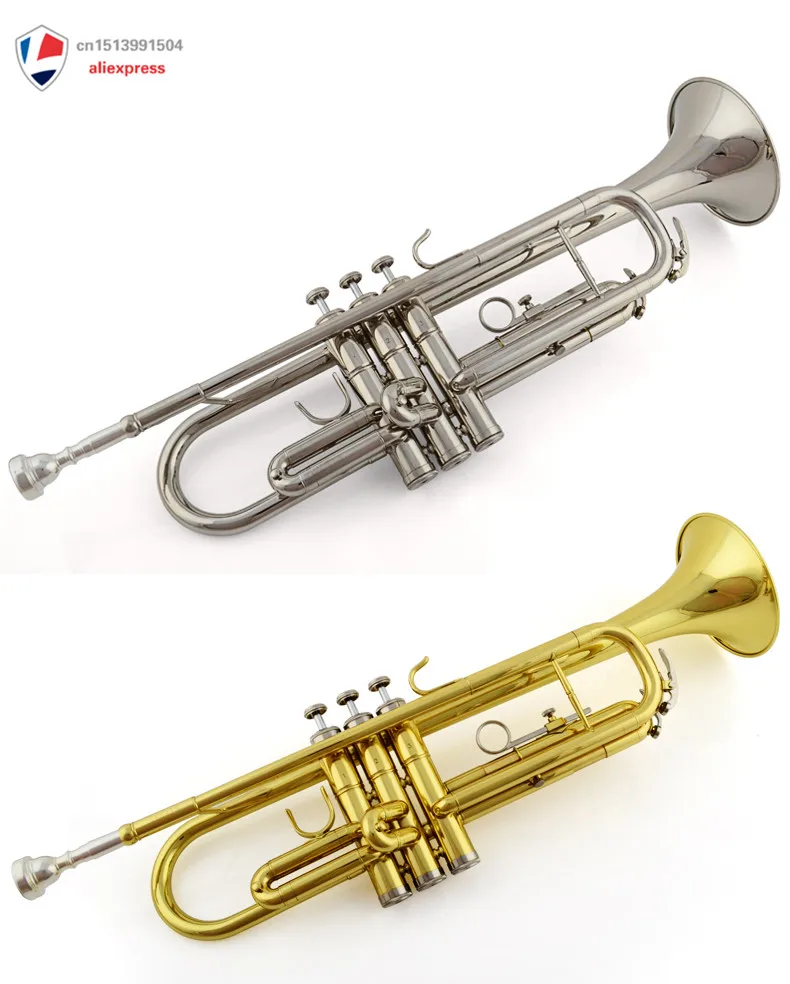 New silver And Gold BAND APRVD. BRASS Bb Trumpet +CASE+WARRANTY JINBAO