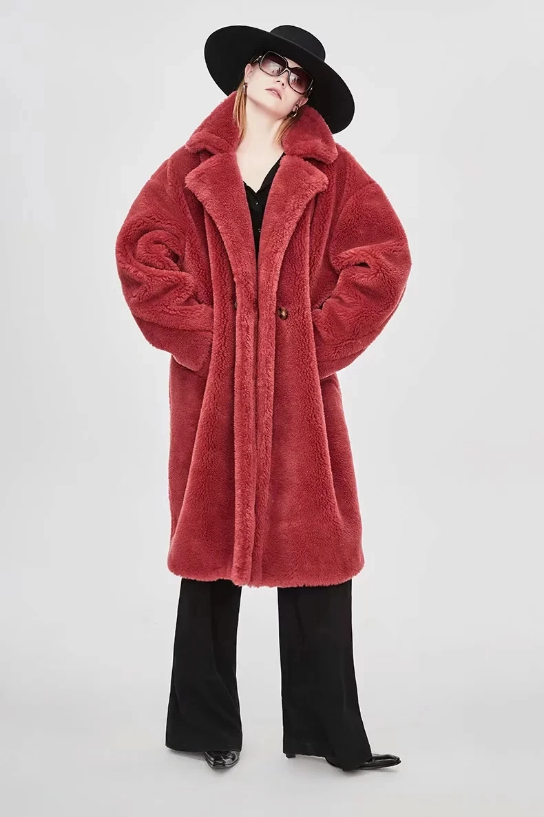 Зимнее розовое пальто из искусственного меха женское плюшевое пальто размера плюс женское длинное пальто из искусственного меха женская верхняя одежда куртка Корейская уличная одежда