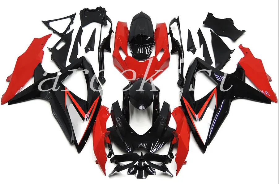 3 Подарки ABS обтекатели комплект подходит для SUZUKI GSXR600 GSXR750 08 09 10 R600 R750 K8 GSXR 600 750 2008 2009 2010 Пользовательские красный черный UK