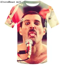 Забавная 3d Футболка с принтом Фредди Меркурий, футболка для королевы, мужская повседневная футболка с коротким рукавом и круглым вырезом, Мужская футболка, Harajuku, топы