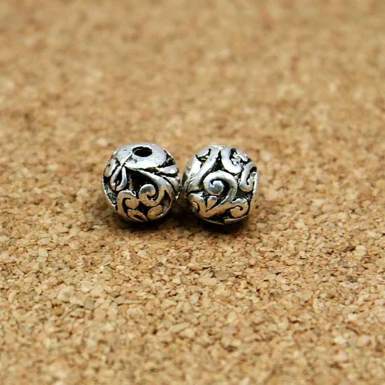 

New Fashion 10pcs/lot 8mm Antique Silver Plated Hollow Alloy Beads Trendy New Charms Fit Jewelry