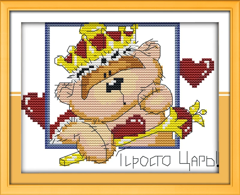 

Andrew bear, counted printed on fabric DMC 14CT 11CT Cross Stitch kits,embroidery needlework Sets, Home Decor