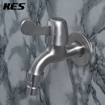 

KES K1050A/B SUS304 Stainless Steel Bid Tap 1/2" with Metal Lever/with Aerator Wall Mount, Brushed