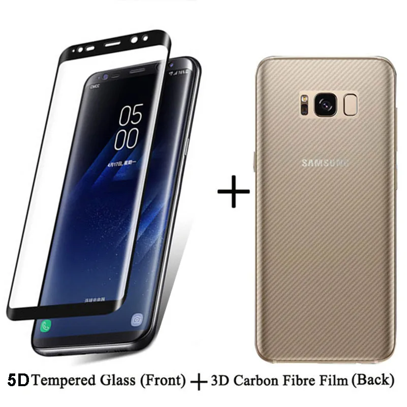 

5D Curved Full Coverage Front Tempered Glass for Samsung Galaxy S9+ S8 plus Note 8 S7 Edge +Matt 3D Back Screen Protector Film