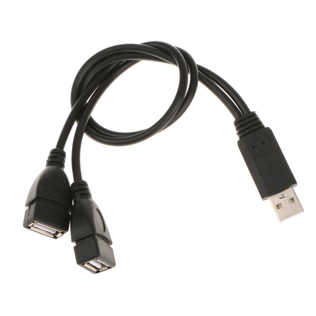MagiDeal USB 2.0 Male To Dual USB Female Jack Y Splitter Hub Power Cord Adapter Cable
