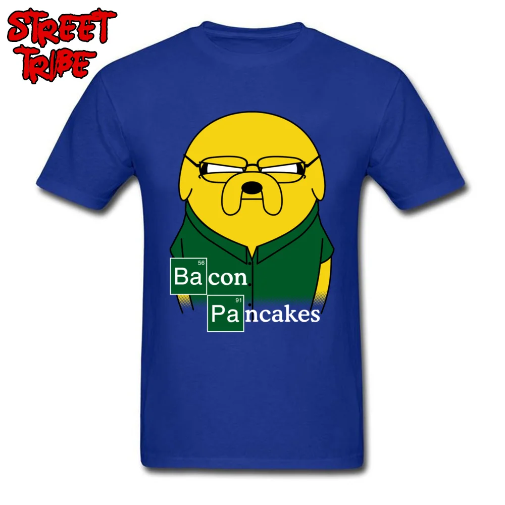 Bacon Pancakes Summer T-Shirt for Men 100% Cotton Fabric April FOOL DAY Tops & Tees Tshirts Short Sleeve Hot Sale Round Neck Bacon Pancakes blue
