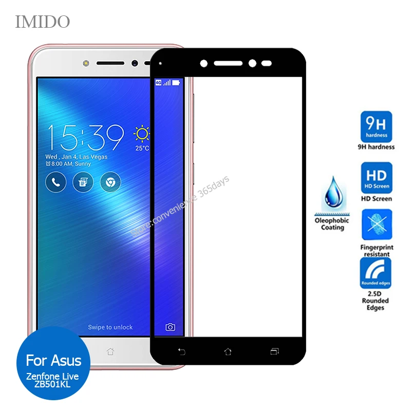 

For Asus Zenfone Live ZB501KL Full Cover Tempered Glass Screen Protector 2.5 9h Safety Protective Film on ZB501 KL Zb 501KL