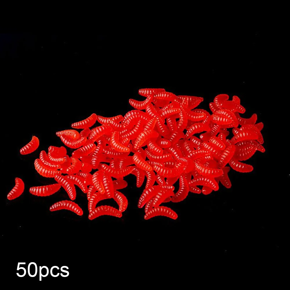 

Maggot Artificial Fishing Bait Worms Soft Portable Outdoor Grub 50Pcs