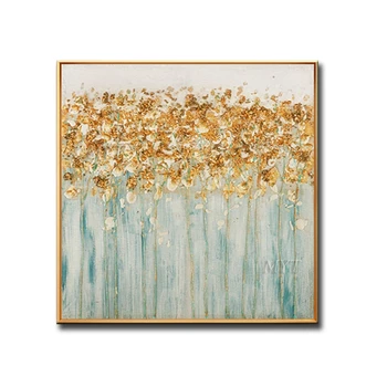 

MYT Artist Hand-painted High Quality Modern Abstract Golden Grey Colors Oil Painting on Canvas Abstract Picture for Wall Art