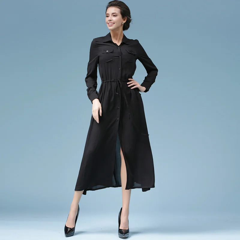

Women New fashion elegant design Dress Ladies long shirt type slim long-sleeve Dress female