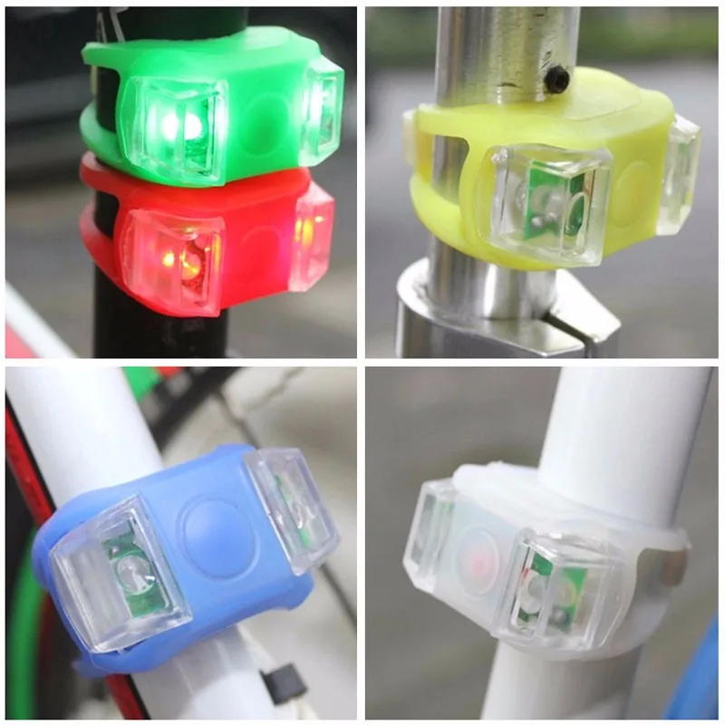 Велосипедный головной светильник, велосипедный передний светильник s, силиконовый светодиодный фонарь на переднее заднее колесо, велосипедный светильник, предупреждающий светильник, Аксессуары для велосипеда