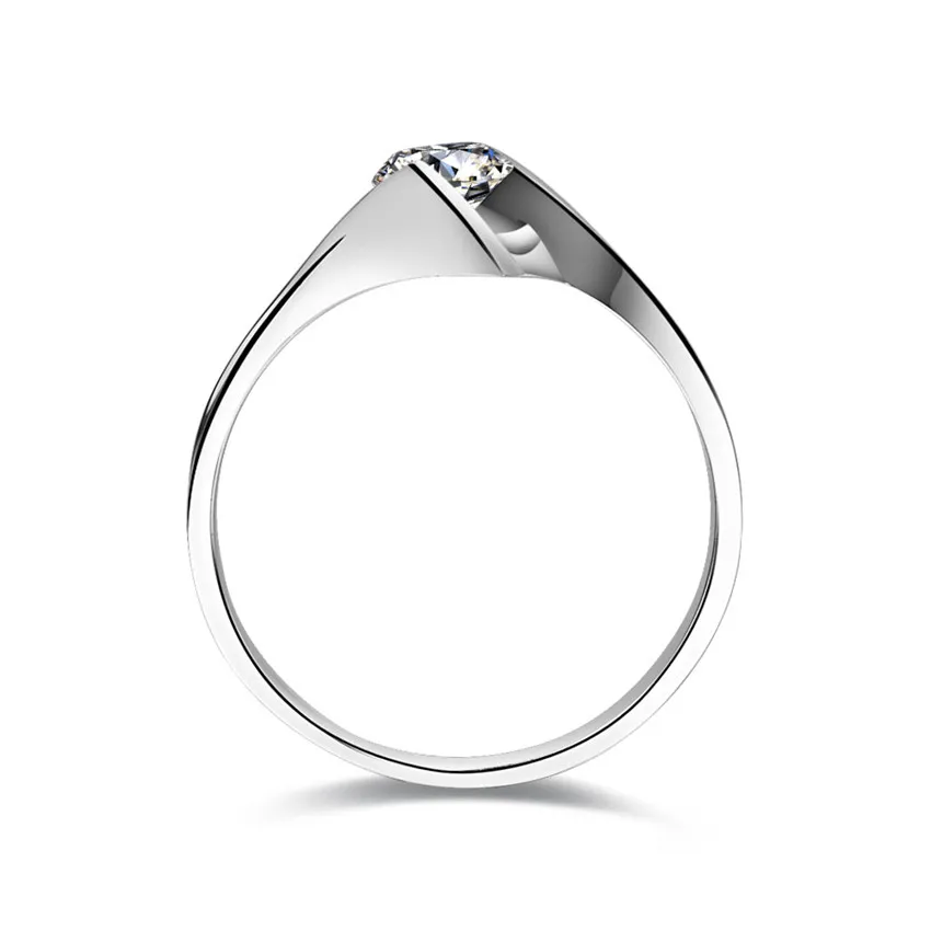 Brave 0.5Ct 5 мм G-H Тест Положительный Муассанит алмаз обручальное кольцо тест положительная Гарантия 925 пробы Серебряное кольцо