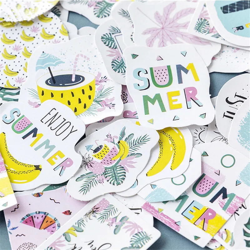 

45 Pcs/Pack Rainforest Decoracion Journal Cute Diary fruit Stickers Scrapbooking Flakes Stationery School Supplies