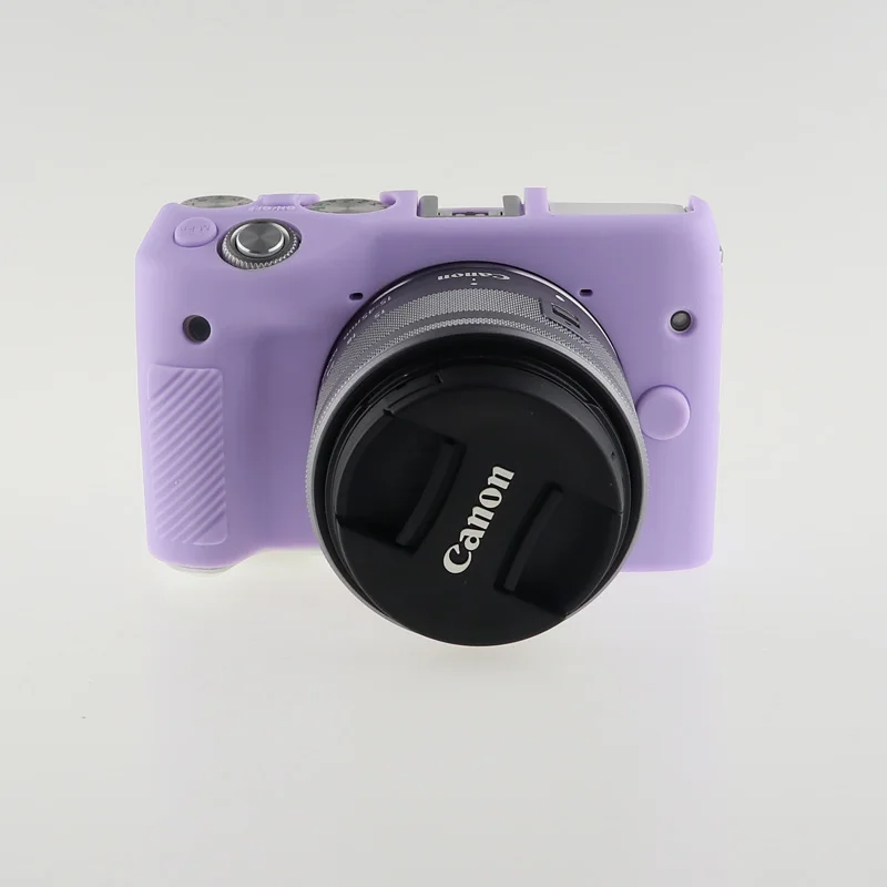 Красивая камера видео сумка для Canon EOSM3 EOS M3 силиконовый чехол резиновый чехол для камеры защитный чехол - Цвет: Purple