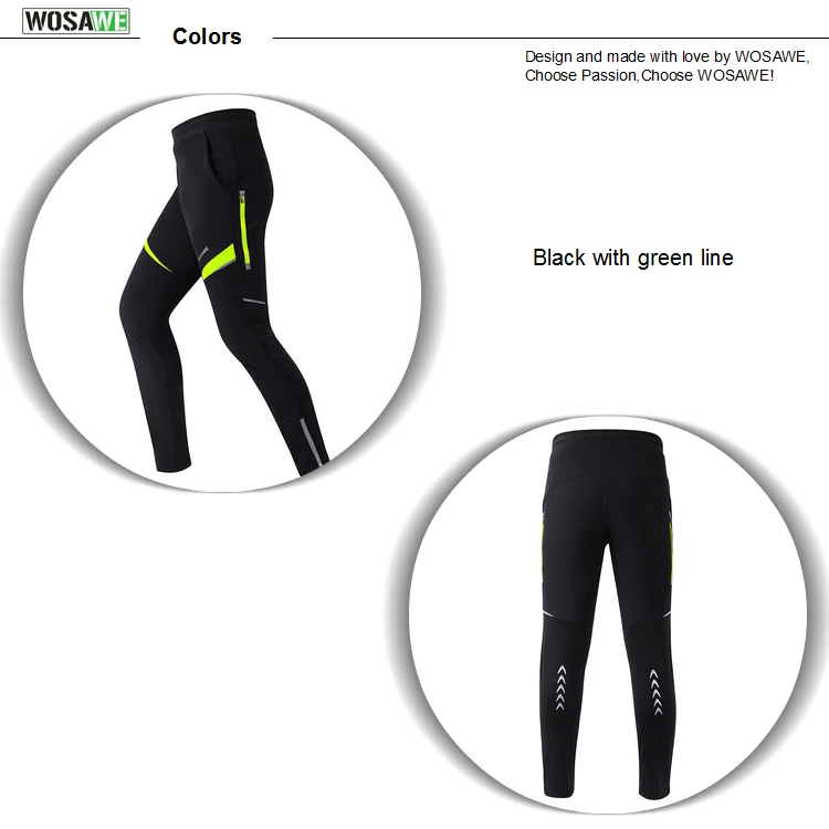 WOSAWE для мужчин флис термальность штаны зимние ветрозащитные непромокаемые колготки и брюки для девочек Велосипедный спорт MTB дорожный