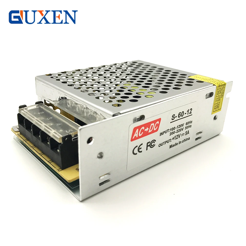 

5A 60W LED power supply transformer AC/DC12V LED switching power supply 100-240V free shipping