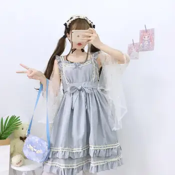 

Long Skirt Top Real Lolita Style Solid Free Shipping 2019 Star Lolita Skirt Lace Ribbon Lotus Leaf Layer Girls Loose Belt Es