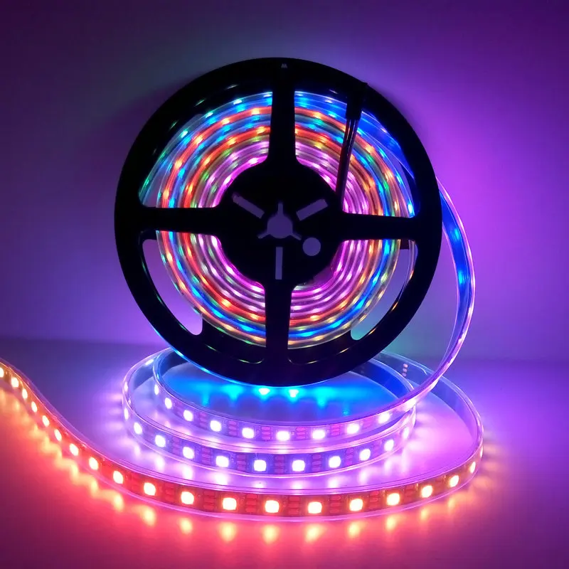 Светодиодная лента WS2812B RGB со сменными цветами 5 в пост. Тока 30/5050 светодиодов/м
