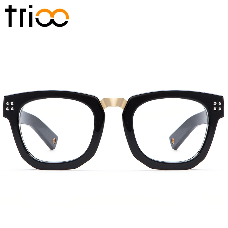 

TRIOO Black Eyeglass Woman Frame Unisex Style Clear Lens Spectacle Frame Fashion Designer Eyewear Accessories Transparent