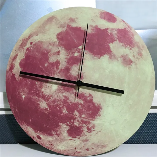 Светящиеся Луна земля настенные часы светящиеся Луна настенные часы с тихим ходом часы настенное украшение, настенное наклейки 3d светится в темноте - Цвет: 2