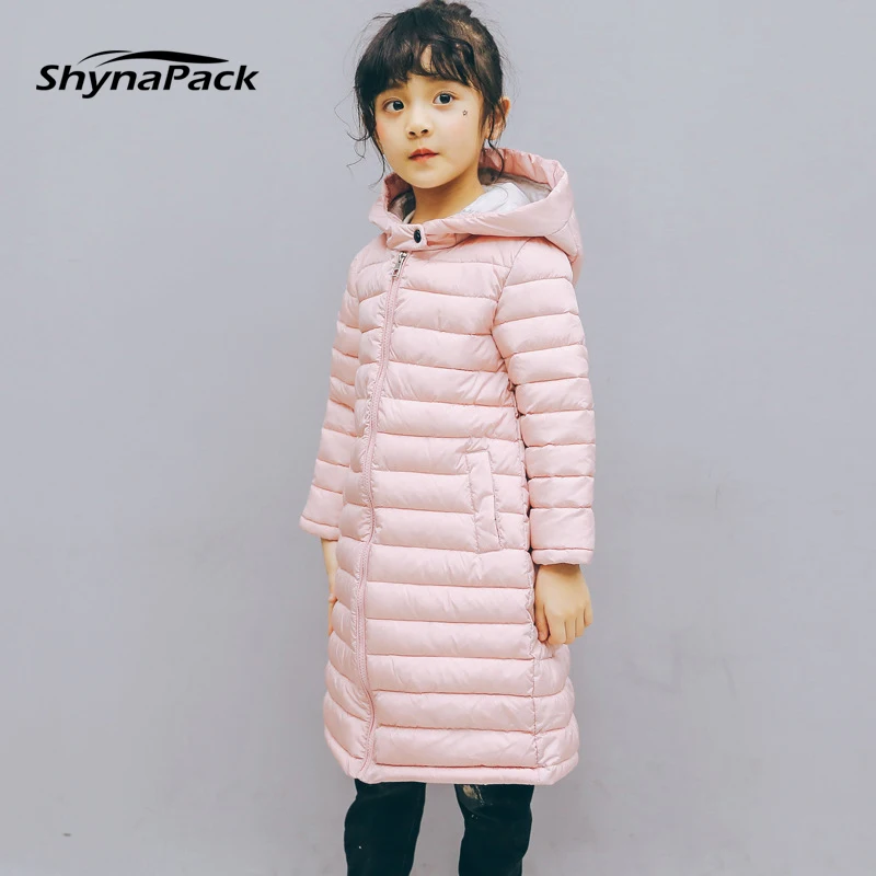 

longer and lighter! Winter Fashion Long Down jackets for age 3-9 Children Girl Hooded coat Parka Warm Bebe Baby Girl's