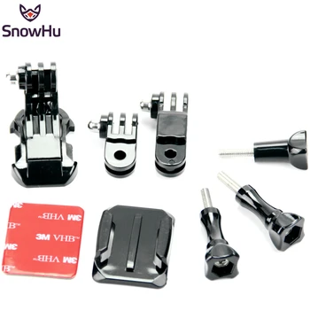 

SnowHu 3-Way Adjustable Pivot Set Curved Adhesive Side Mount Helmet Front Mount for GoPro Hero 8 7 6 5 4 3+ For xiaomi yi GP64