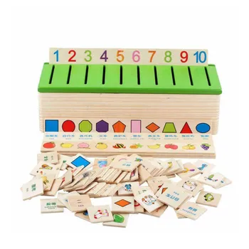 

Chanycore Baby Learning Educational Wooden Arithmetic Toys Box Digital Cartoon Blocks Matching Sorting Enlightenment Gifts 4030