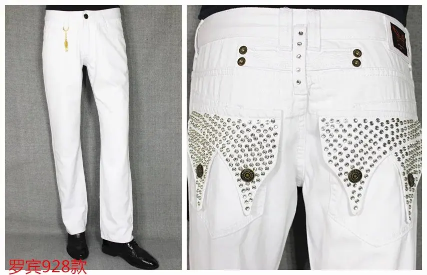 2016,new style robbin jeans, European and American fashion brand, white robins jeans,Transparent