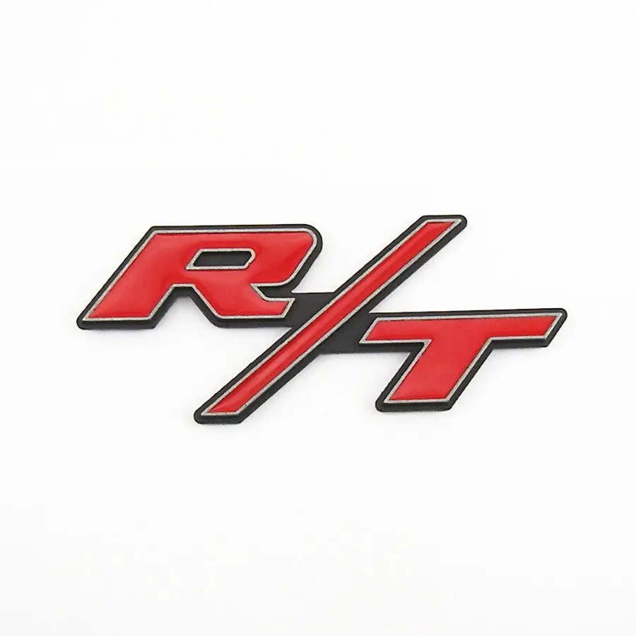Red R//T 3D Metal Logo Sticker Badge Car Auto Truck Emblems Decal