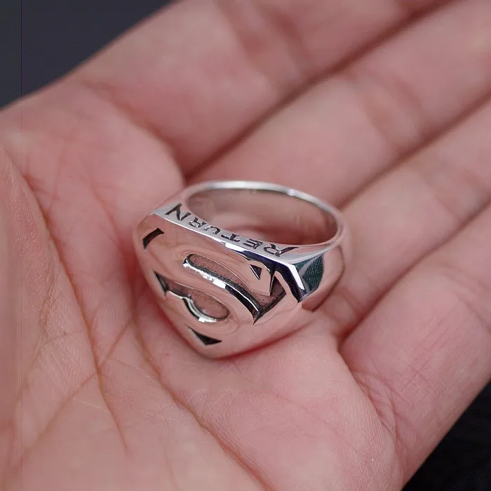 Тайское импортированное, толстое и красивое газовое мужское кольцо из стерлингового серебра 925 пробы, тайское серебряное кольцо Супермена